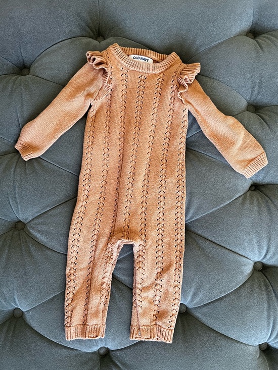Old Navy Other - Old Navy Baby Girl Knit Ruffle Shoulder One-Piece Romper